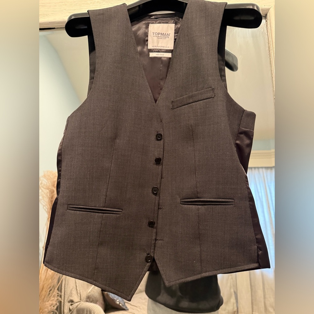 Wool blend vest by Topman, size 40, excellent condition